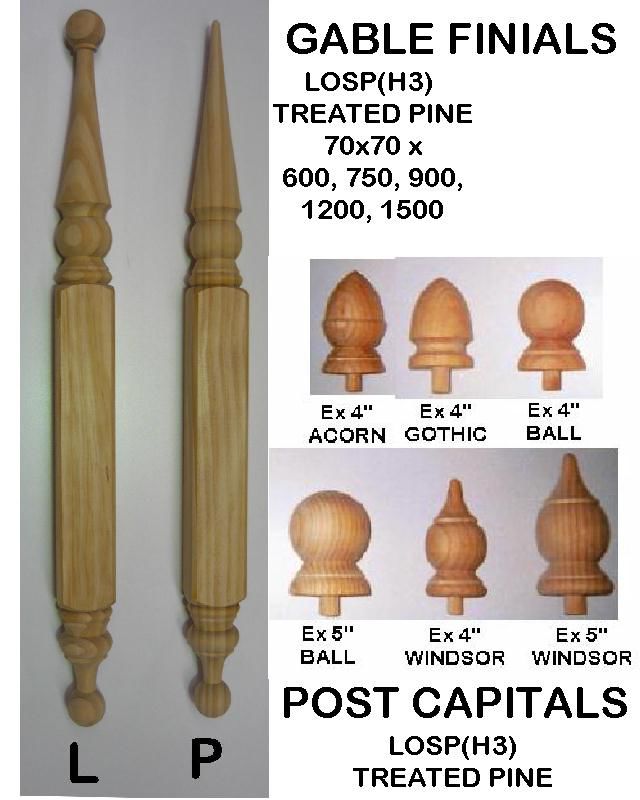 Gable Finials & Post Caitals