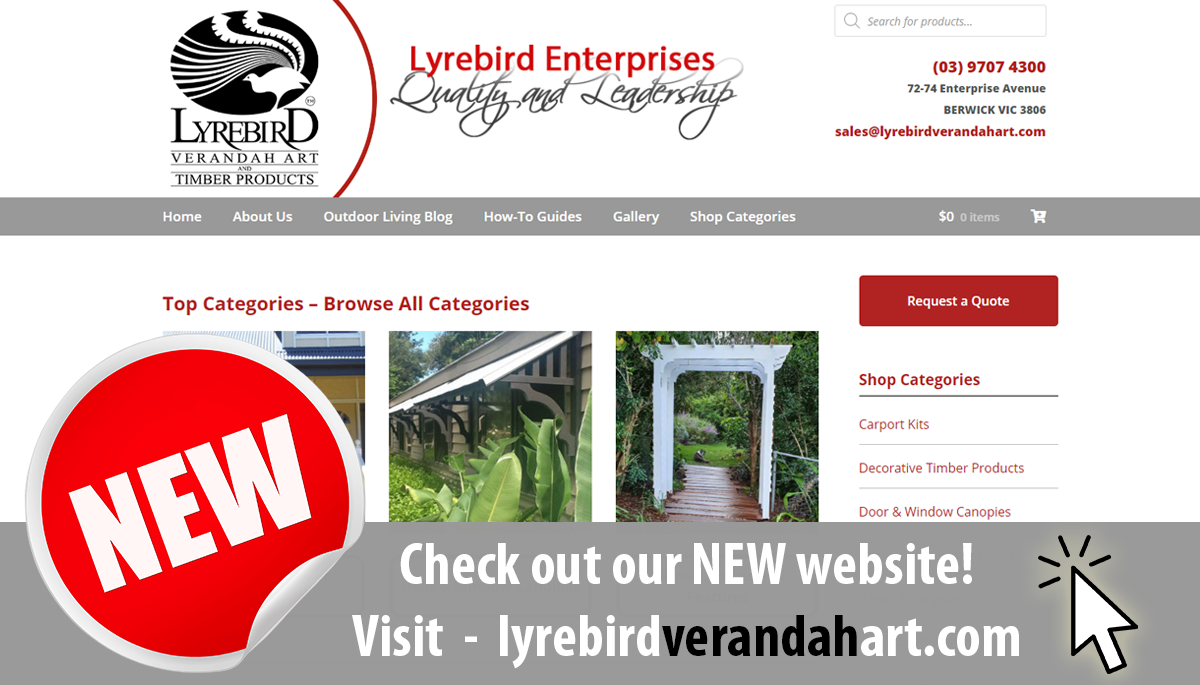 Check out our NEW Lyrebird Enterprises Website - lyrebirdverandahart.com