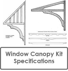 Window Canopy or Window Awning Kit and Door Canopy Kit Specifications